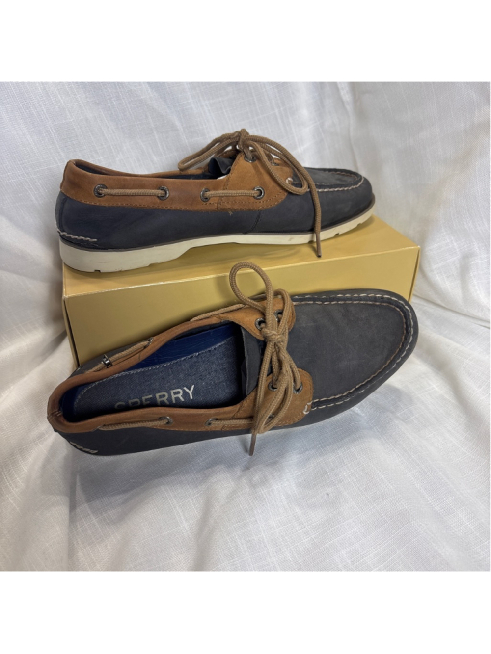 SPERRY Top-Siders Navy LEATHER, sz 8.5